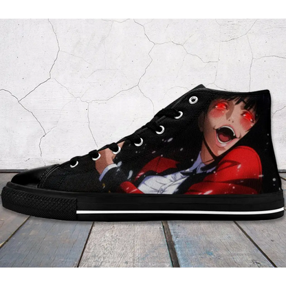 Kakegurui Compulsive Gambler Yumeko Jabami Custom High Top Sneakers for Adults, Kids, Men and Women | Anucustoms