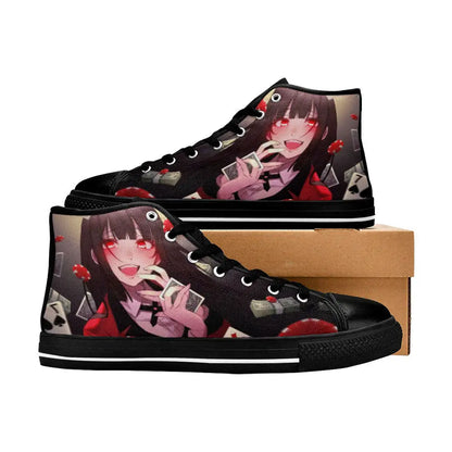 Kakegurui Compulsive Gambler Yumeko Jabami Custom High Top Sneakers for Adults, Kids, Men and Women | Anucustoms