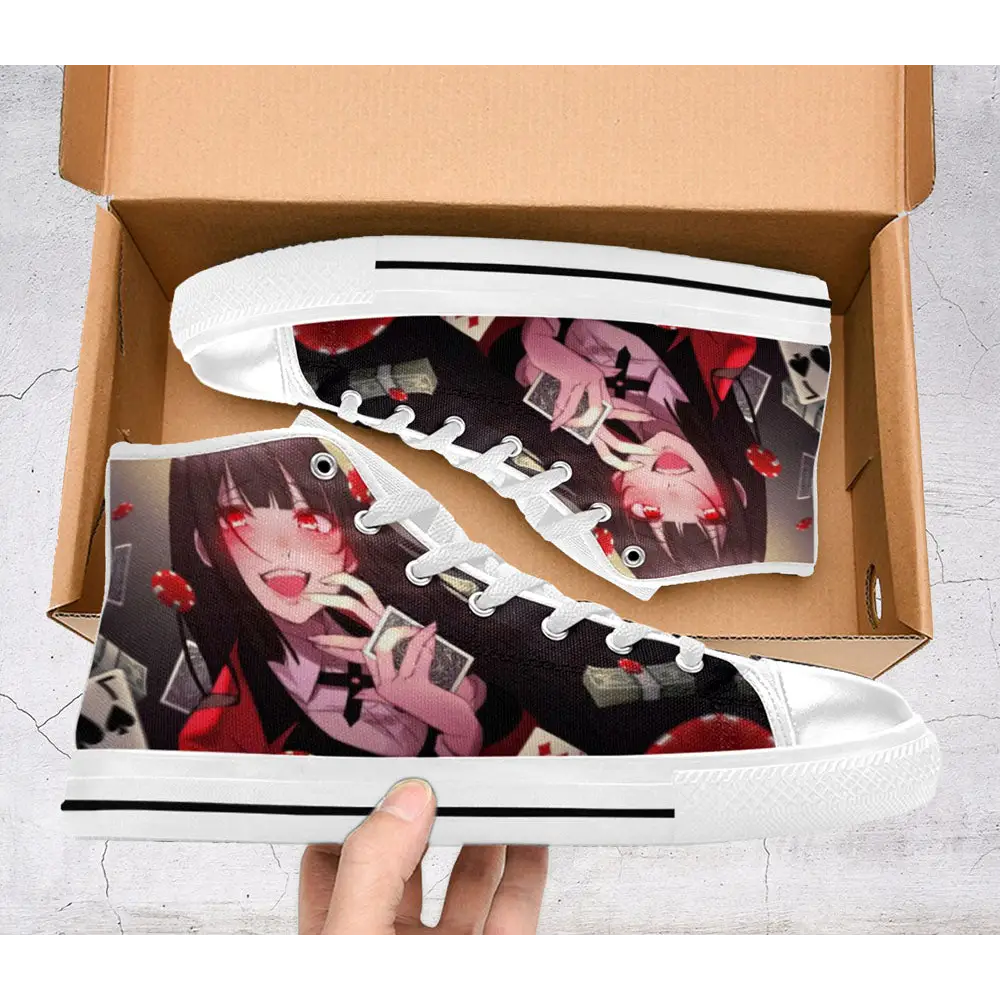 Kakegurui Compulsive Gambler Yumeko Jabami Custom High Top Sneakers for Adults, Kids, Men and Women | Anucustoms