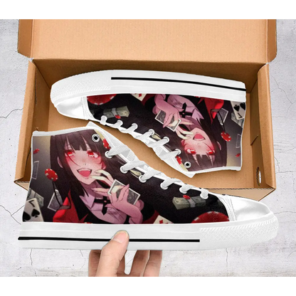 Kakegurui Compulsive Gambler Yumeko Jabami Custom High Top Sneakers for Adults, Kids, Men and Women | Anucustoms