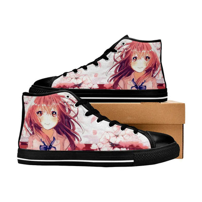 Koe No Katachi A Silent Voice Shouko Nishimiya Cherry Blossom Shoes High Top Sneakers