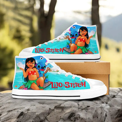 Lilo and Stitch Ohana Custom High Top Sneakers Shoes