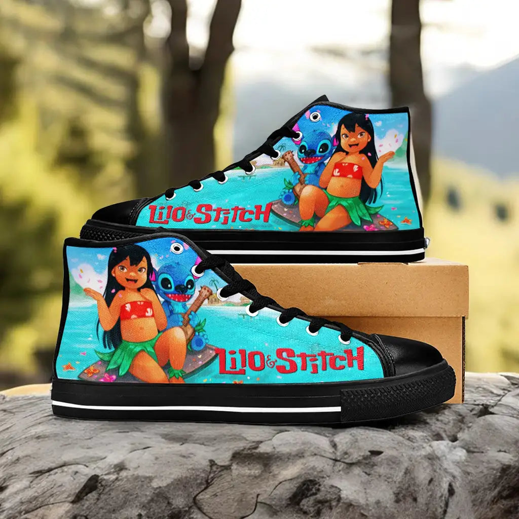 Lilo and Stitch Ohana Custom High Top Sneakers Shoes