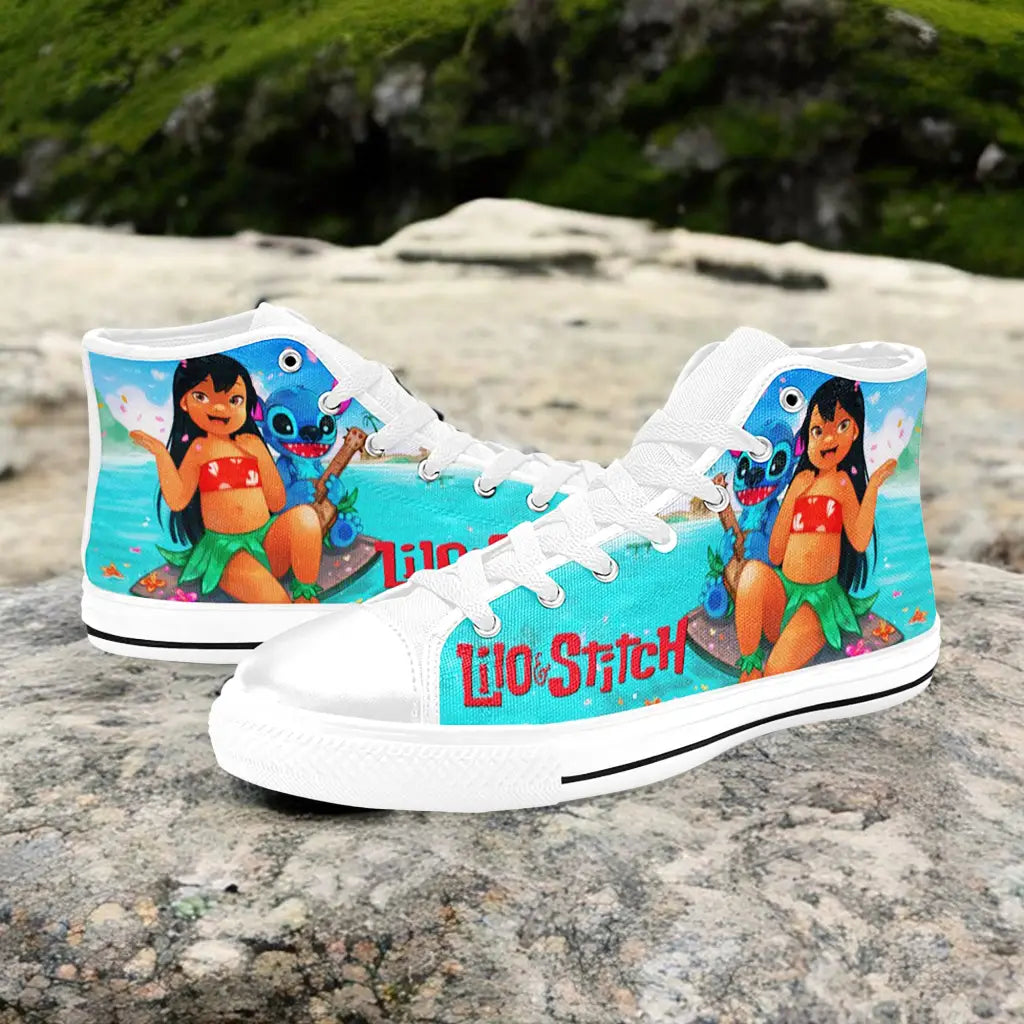 Lilo and Stitch Ohana Custom High Top Sneakers Shoes