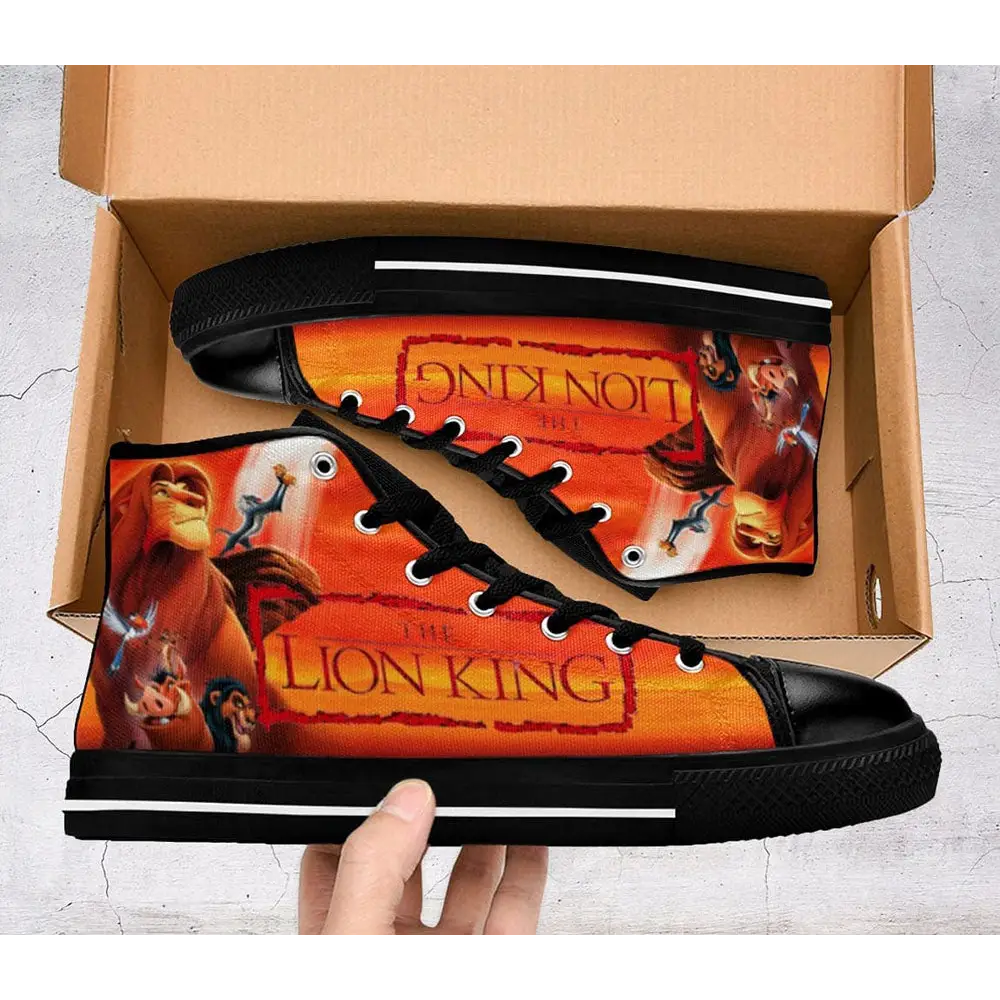 A pair of high-top sneakers with a comfortable and stylish Hakuna Matata design, available in a variety of sizes