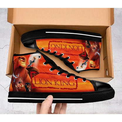 A pair of high-top sneakers with a comfortable and stylish Hakuna Matata design, available in a variety of sizes