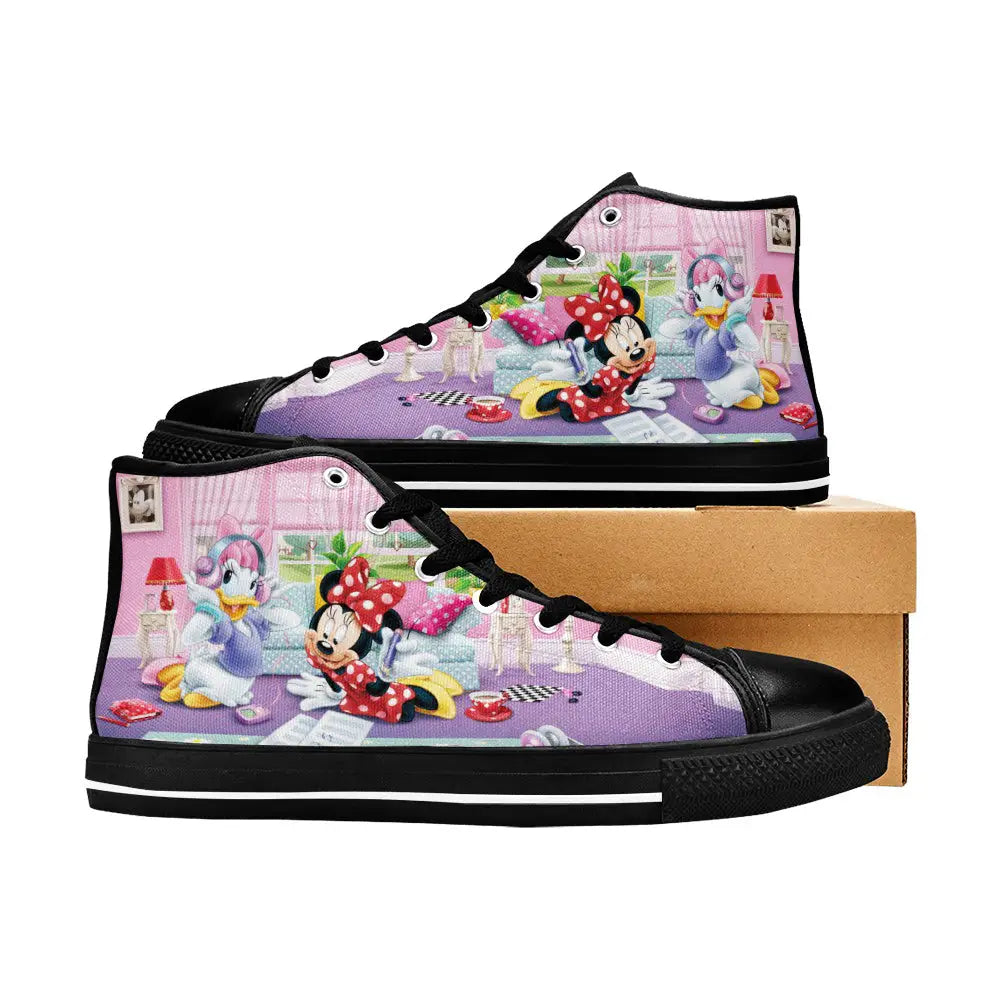 Minnie mouse and Daisy Duck Custom High Top Sneakers Shoes