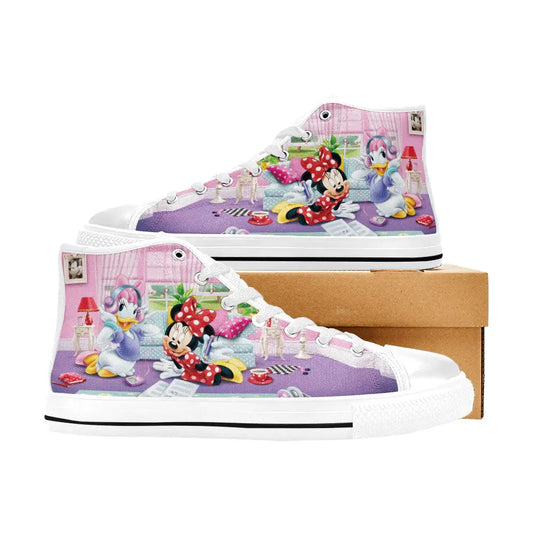 Minnie mouse and Daisy Duck Custom High Top Sneakers Shoes