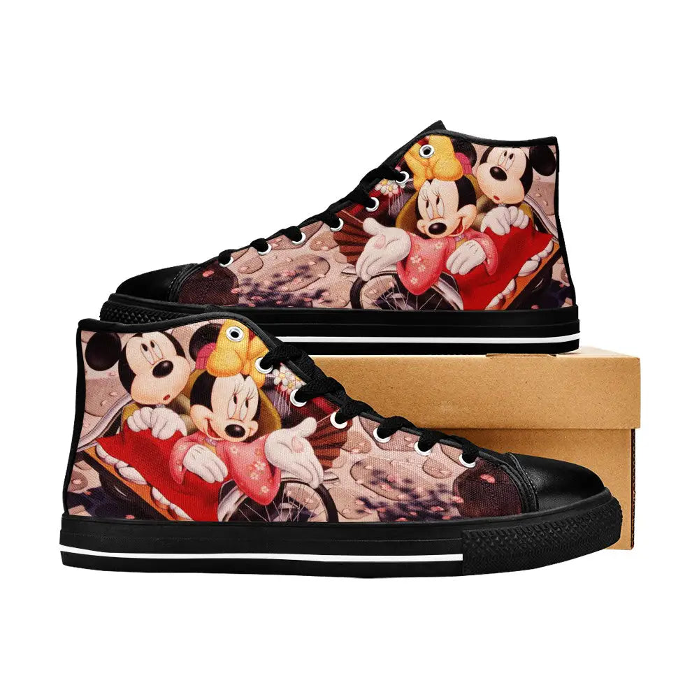 Minnie mouse and Mickey mouse Custom High Top Sneakers Shoes