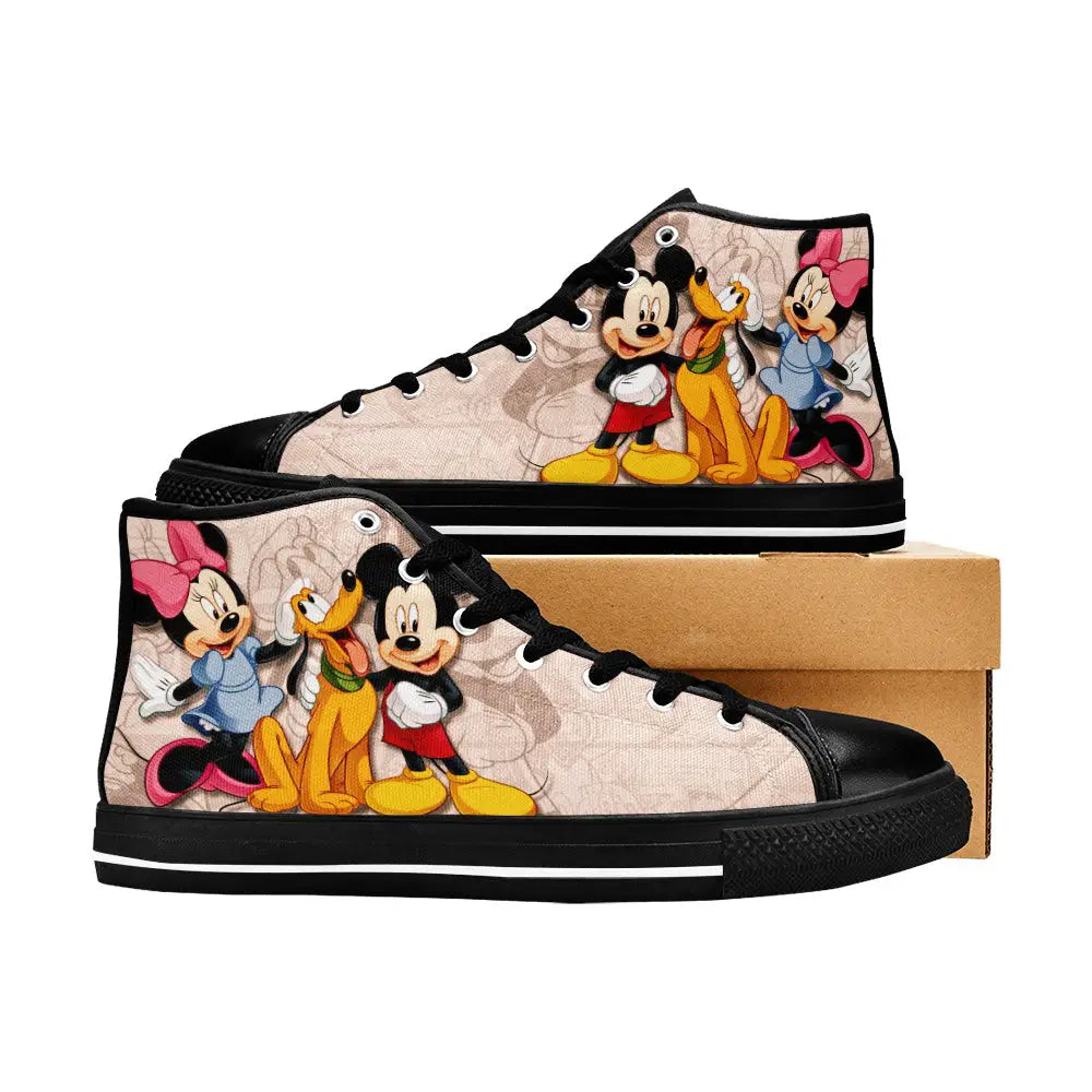 Minnie mouse and Mickey mouse Custom High Top Sneakers Shoes