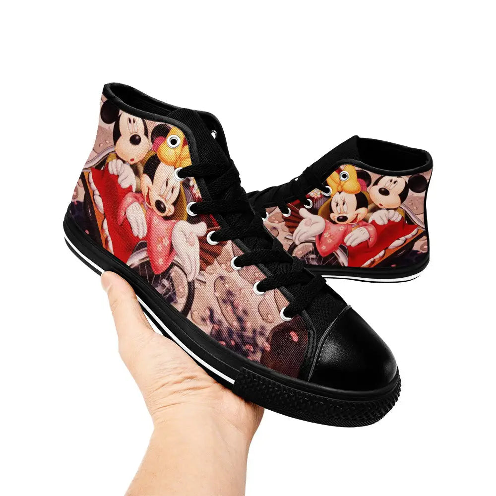 Minnie mouse and Mickey mouse Custom High Top Sneakers Shoes