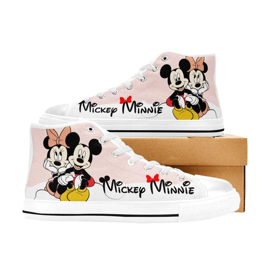 Minnie mouse and Mickey mouse Custom High Top Sneakers Shoes