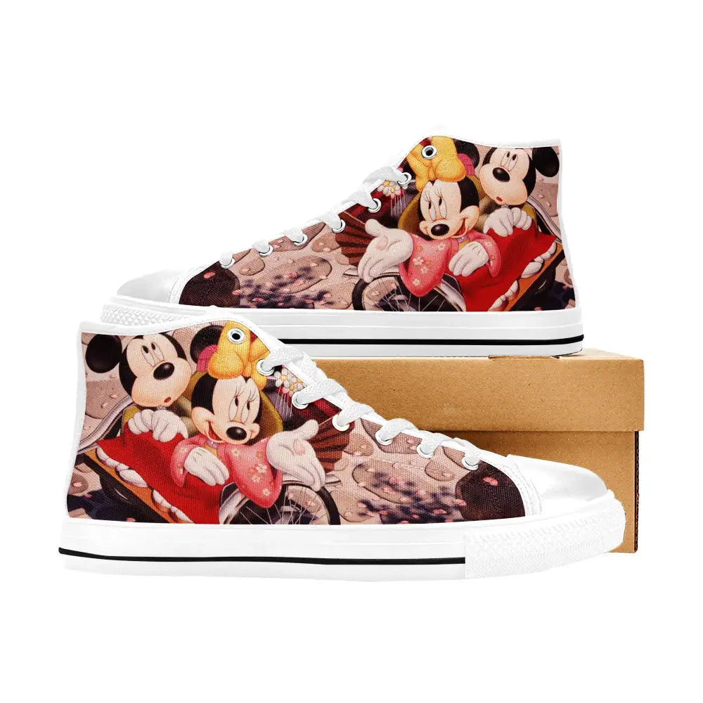 Minnie mouse and Mickey mouse Custom High Top Sneakers Shoes