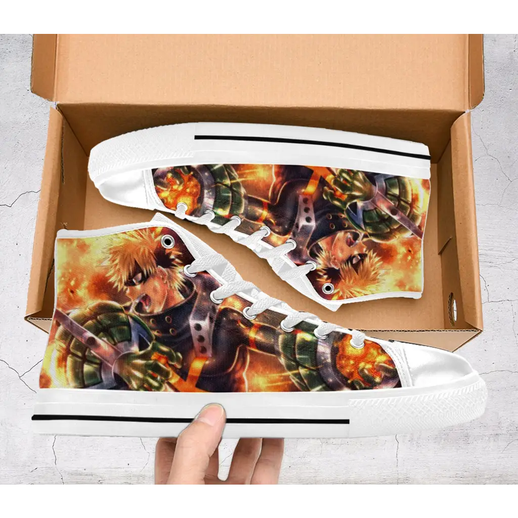 My Hero Accademia Katsuki Bakugo Custom High Top Sneakers Shoes