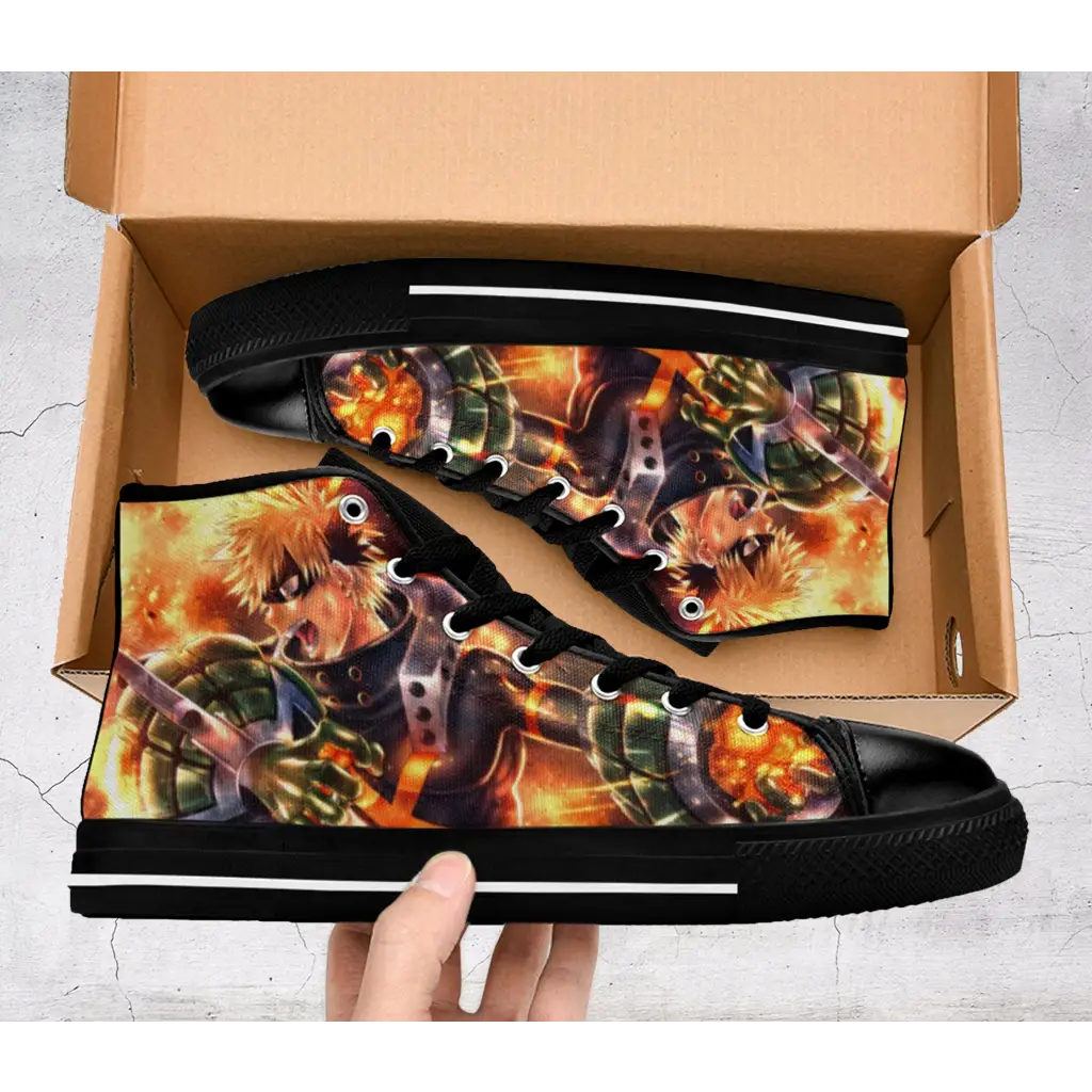 My Hero Accademia Katsuki Bakugo Custom High Top Sneakers Shoes