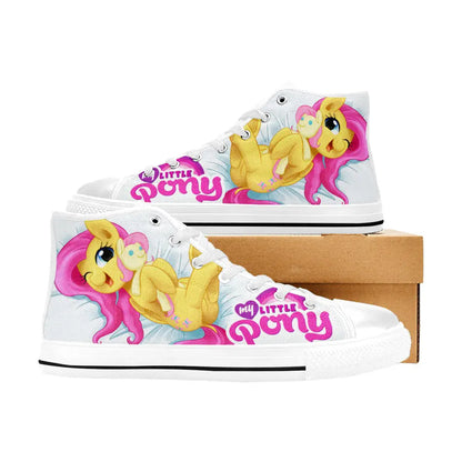 My Little Pony Friendship Is Magic Fluttershy Custom High Top Sneakers Shoes