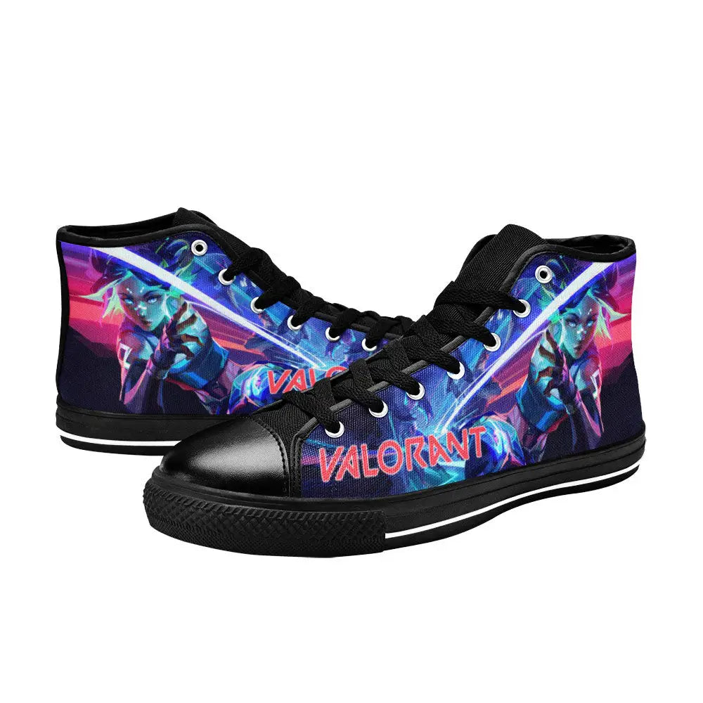 Neon Valorant Custom High Top Sneakers Shoes