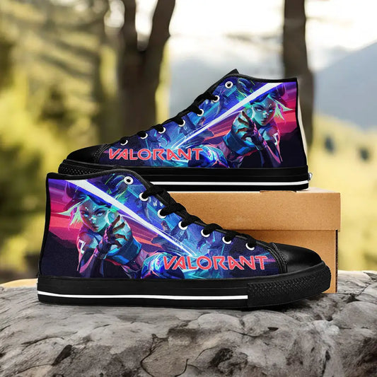 Neon Valorant Custom High Top Sneakers Shoes