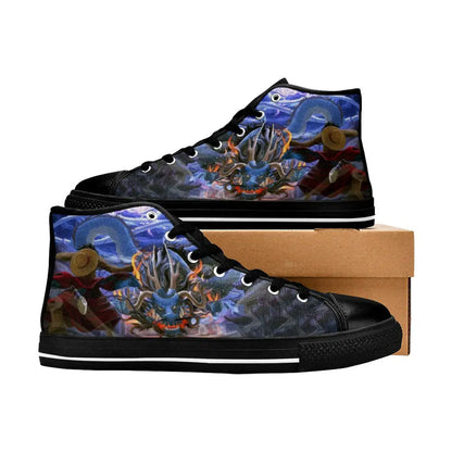 One Piece Anime Straw Hat vs Kaido Shoes High Top Sneakers