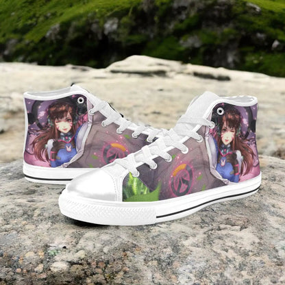 Overwatch D.Va DVa Shoes High Top Sneakers for Kids and Adults -