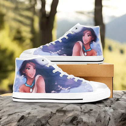 Pocahontas Native American Indian Princess Custom High Top Sneakers Shoes