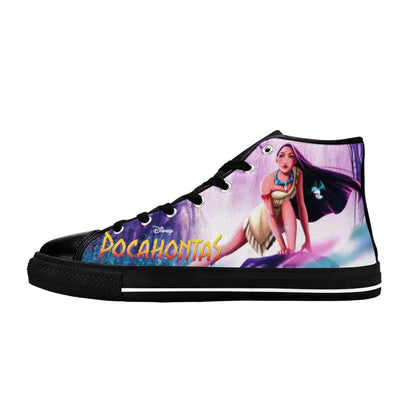 Pocahontas Native American Indian Princess Shoes High Top Sneakers for Kids and Adults