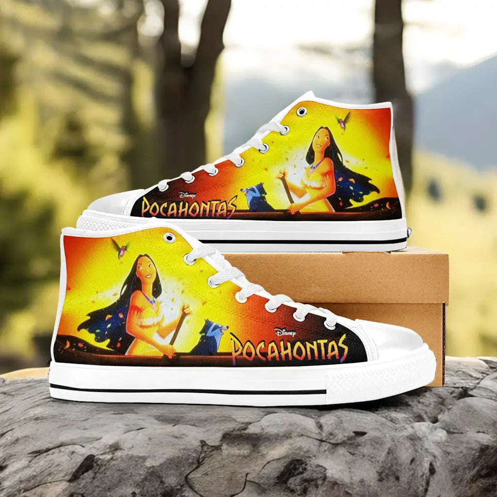 Pocahontas Native American Indian Princess Custom High Top Sneakers Shoes