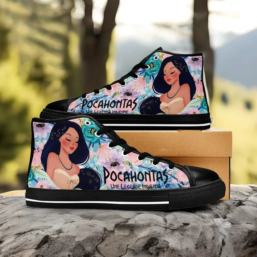 Pocahontas Native American Indian Princess Custom High Top Sneakers Shoes