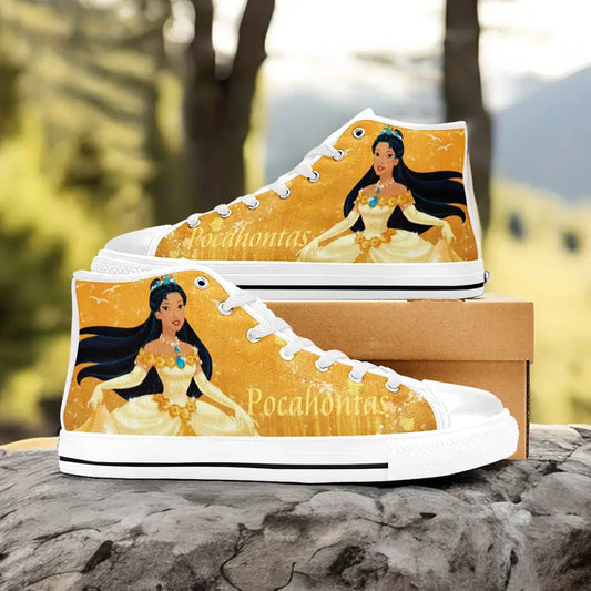 Pocahontas Native American Indian Princess Custom High Top Sneakers Shoes