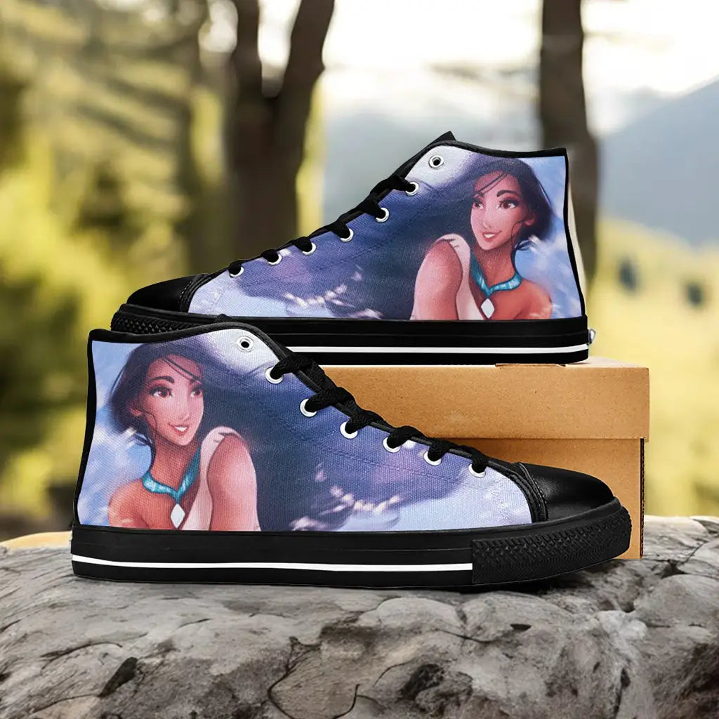 Pocahontas Native American Indian Princess Custom High Top Sneakers Shoes