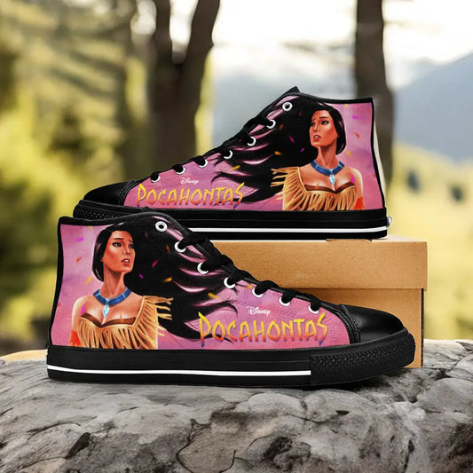 Pocahontas Native American Indian Princess Custom High Top Sneakers Shoes