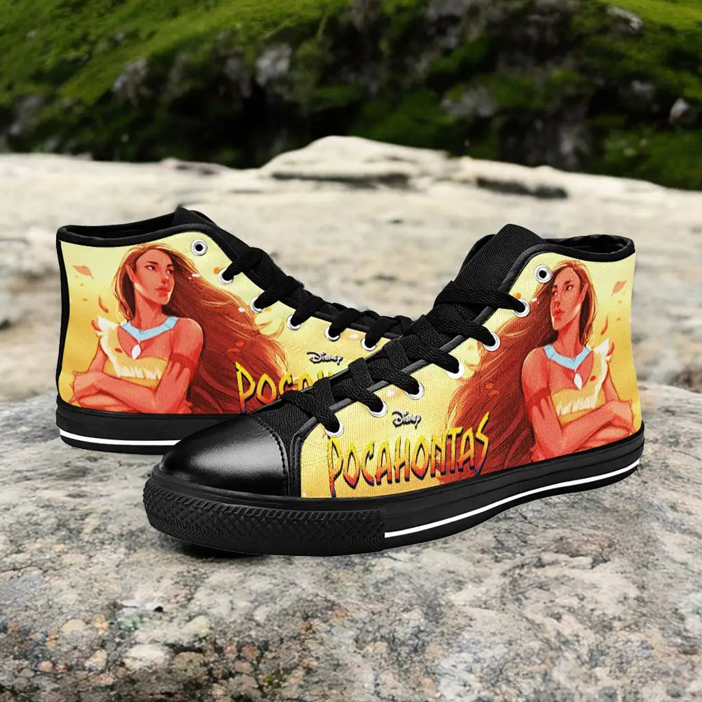 Pocahontas Native American Indian Princess Custom High Top Sneakers Shoes