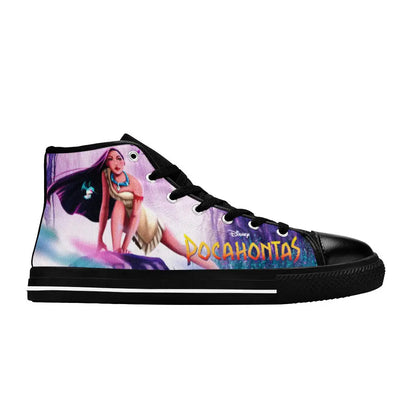 Pocahontas Native American Indian Princess Shoes High Top Sneakers for Kids and Adults