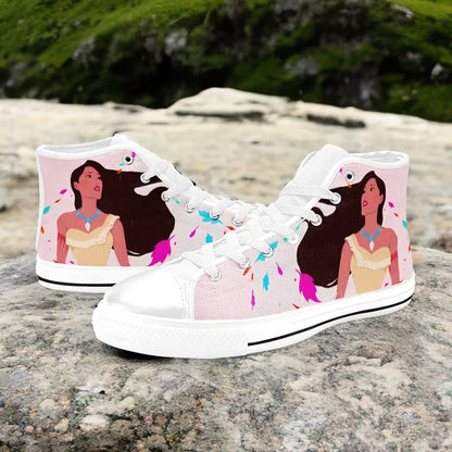 Pocahontas Native American Indian Princess Custom High Top Sneakers Shoes