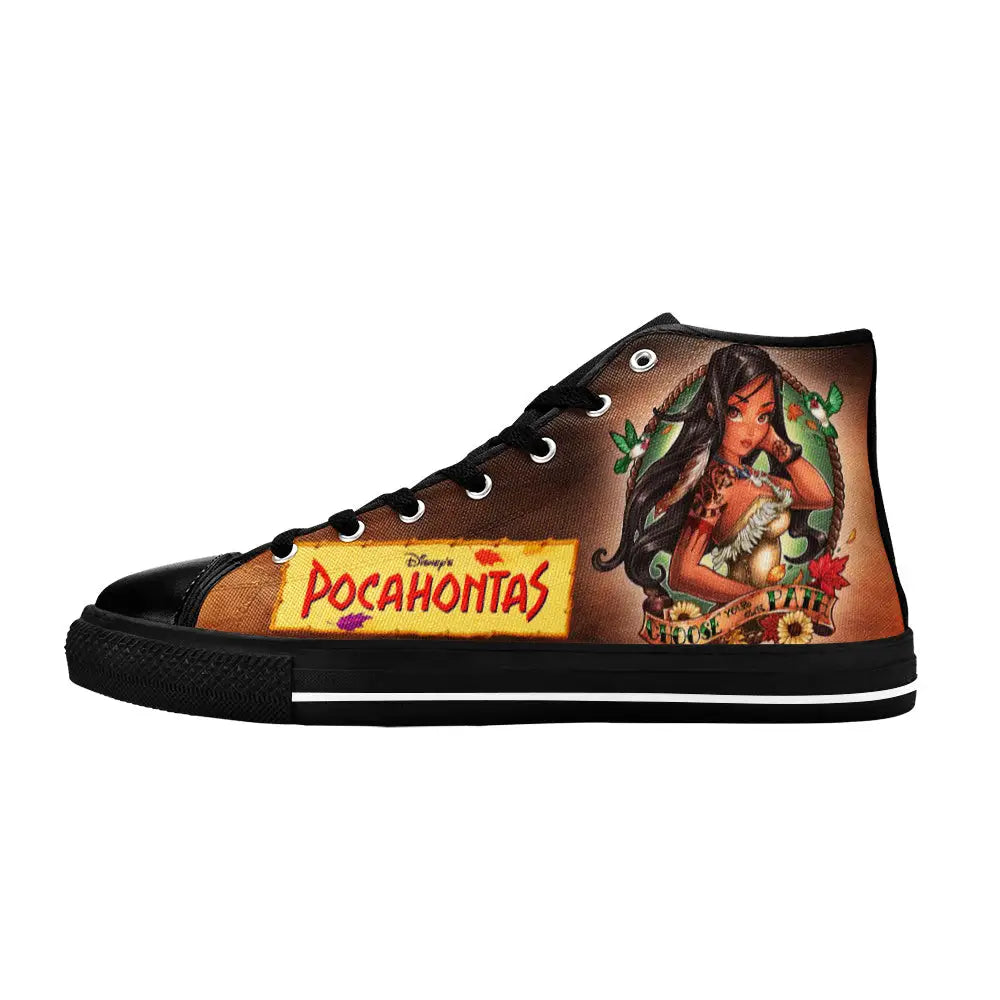 Pocahontas Native American Indian Princess Custom High Top Sneakers Shoes