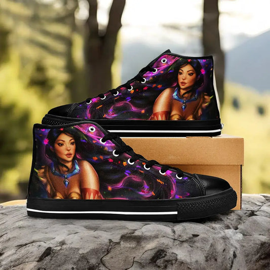 Pocahontas Native American Indian Princess Custom High Top Sneakers Shoes