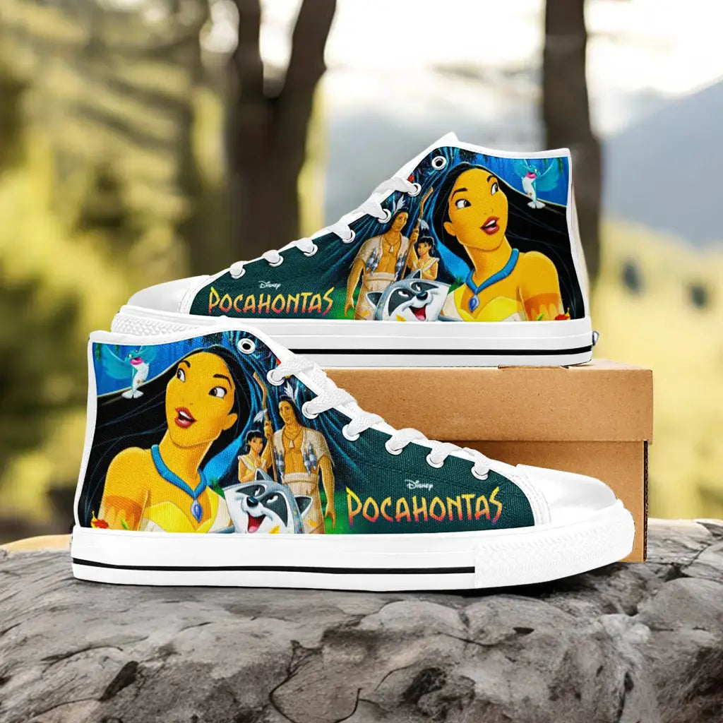 Pocahontas Native American Indian Princess Custom High Top Sneakers Shoes