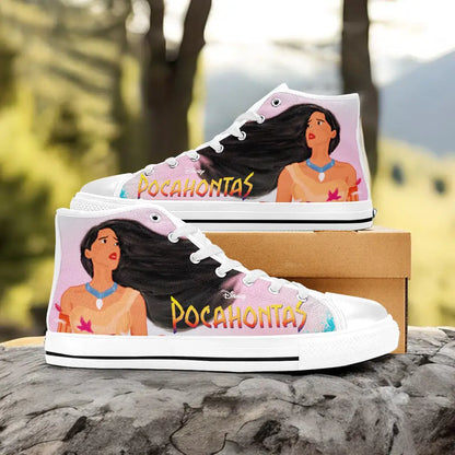 Pocahontas Native American Indian Princess Custom High Top Sneakers Shoes