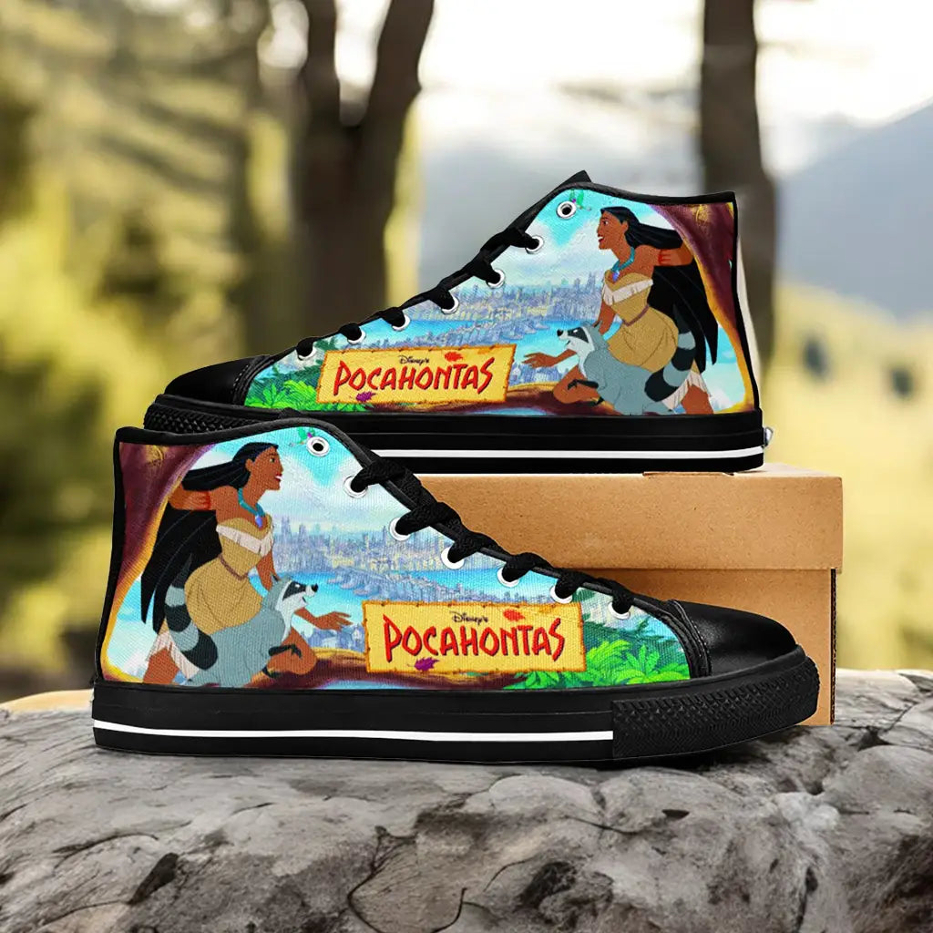 Pocahontas Native American Indian Princess Custom High Top Sneakers Shoes