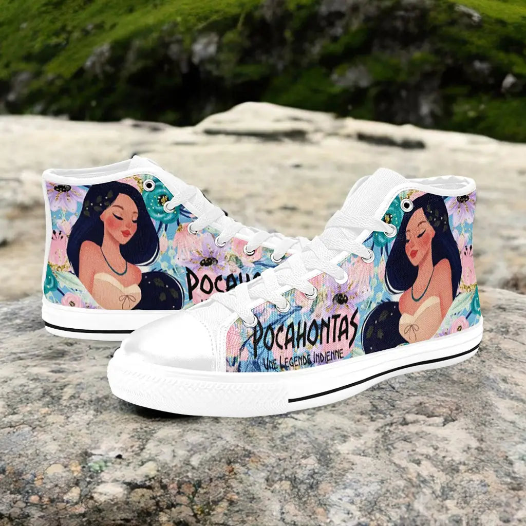 Pocahontas Native American Indian Princess Custom High Top Sneakers Shoes