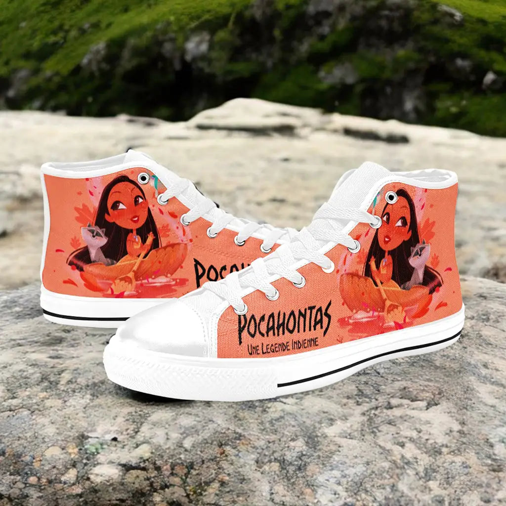 Pocahontas Native American Indian Princess Custom High Top Sneakers Shoes