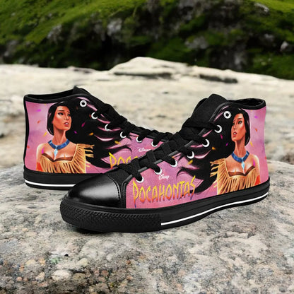 Pocahontas Native American Indian Princess Custom High Top Sneakers Shoes