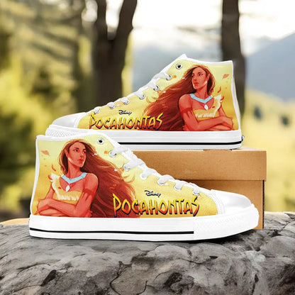 Pocahontas Native American Indian Princess Custom High Top Sneakers Shoes