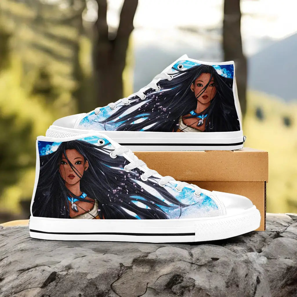 Pocahontas Native American Indian Princess Custom High Top Sneakers Shoes