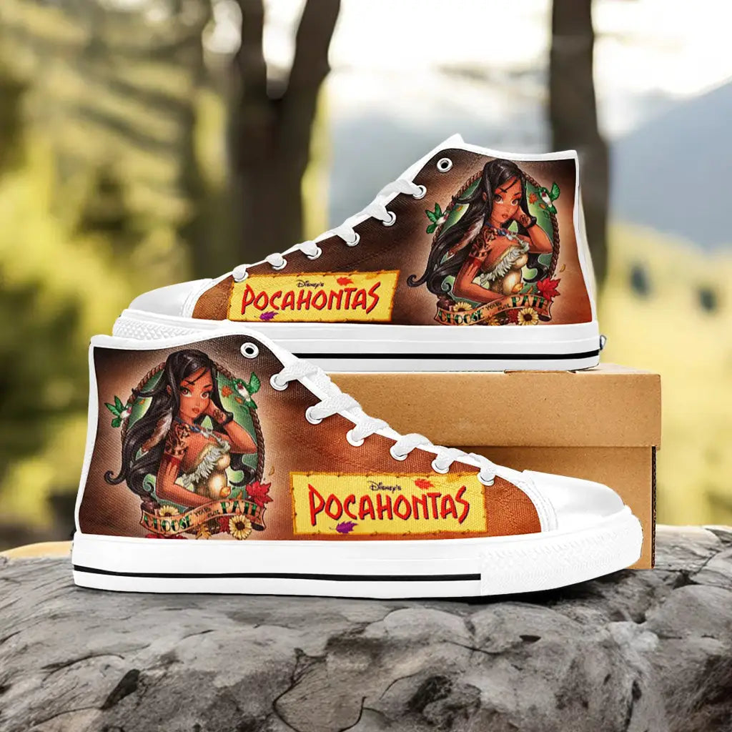 Pocahontas Native American Indian Princess Custom High Top Sneakers Shoes