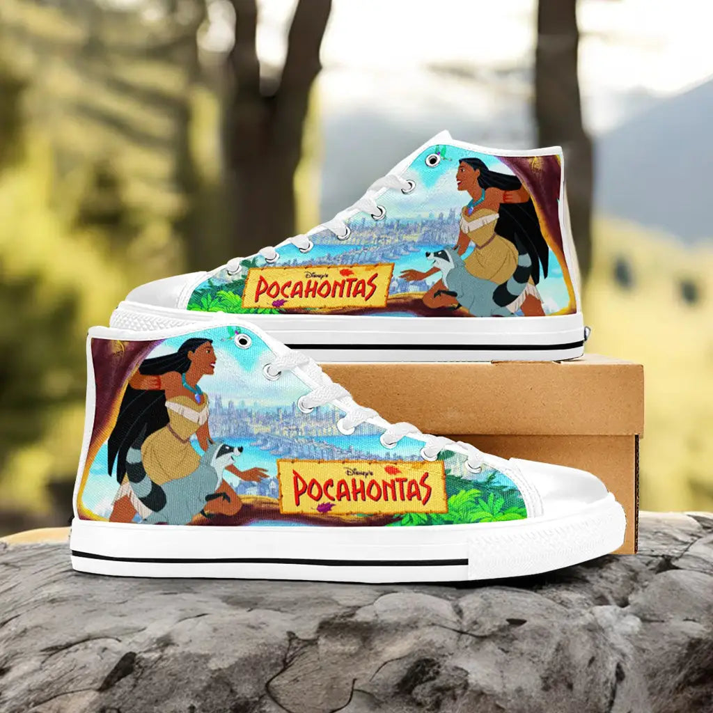 Pocahontas Native American Indian Princess Custom High Top Sneakers Shoes