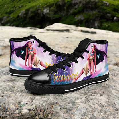 Pocahontas Native American Indian Princess Shoes High Top Sneakers for Kids and Adults