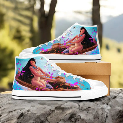 Pocahontas Native American Indian Princess Custom High Top Sneakers Shoes