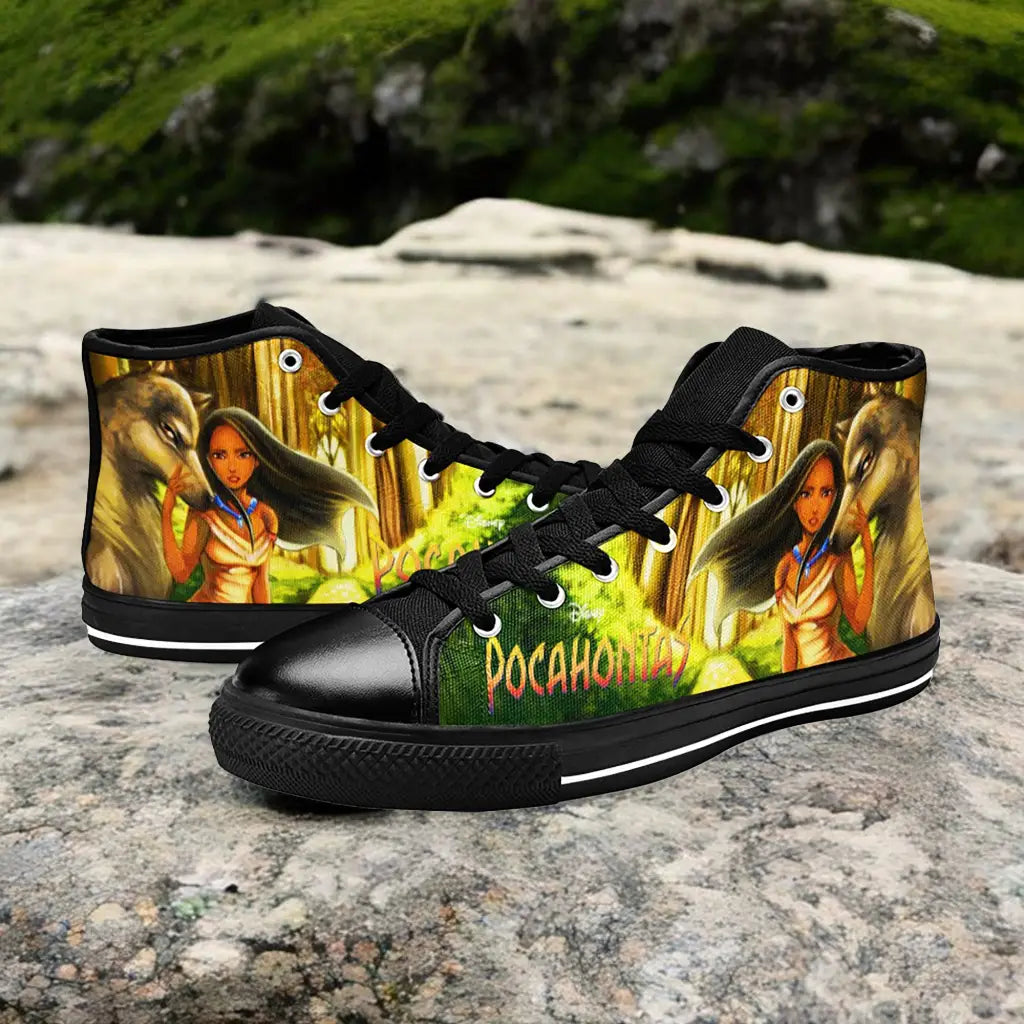 Pocahontas Native American Indian Princess Custom High Top Sneakers Shoes