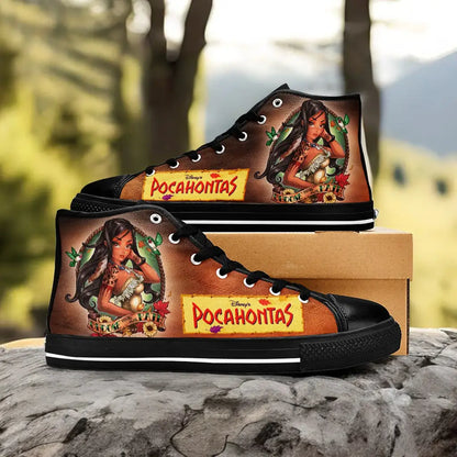 Pocahontas Native American Indian Princess Custom High Top Sneakers Shoes